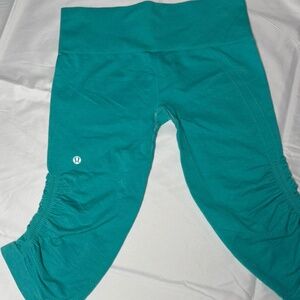 Lululemon In The Flow Crop Leggings Turquoise Size 8